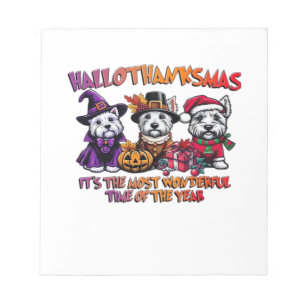 Bloc-note T-shirt Terrier écossais Halloween Thanksgiving No