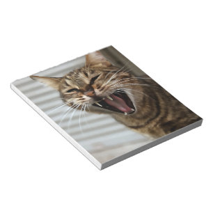 Bloc-note Tabby Cat Yawning Portrait Artistique