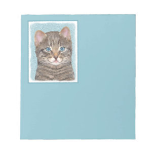 Bloc-note Tabby Gris Peinture Chat - Cute Original Art Chat