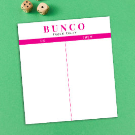 Bloc-note Table simple rose et blanc Bunco Tally