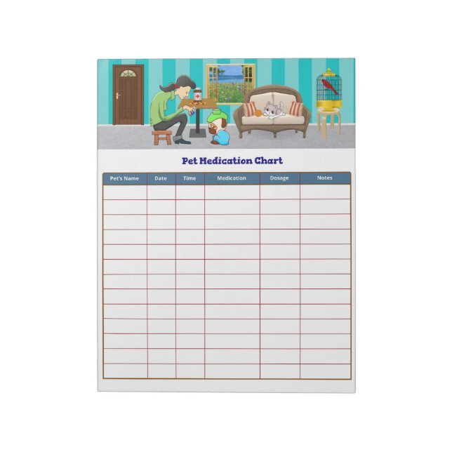 Bloc-note Tableau de Médicaments pour Animaux ComfyPaws (Tourné)