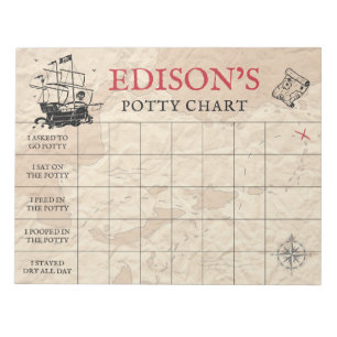 Bloc-note Tableau de propreté carte pirate Nom & Tâches pers