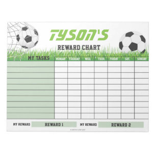 Bloc-note Tableau de récompense de football personnalisé ave