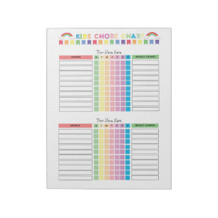 Bloc-note Tableau de tâches personnalisé pour 2 enfants