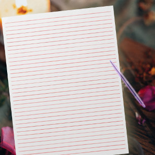 Bloc-note Taille de la lettre 8,5 po x 11 po Red Lines Colle