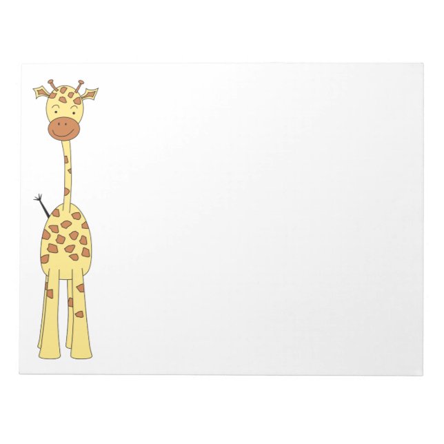 Bloc-note Tall Cute Giraffe. Un dessin animé animal. (Devant)