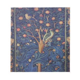 Bloc-note Tapisserie Pic-vert de William Morris modèle bleu