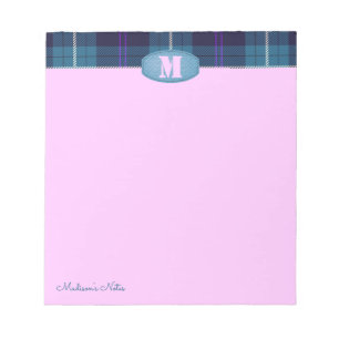 Bloc-note Tartan Jeans de tatouage plat de script personnali