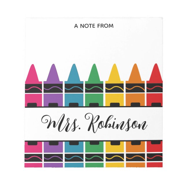 Bloc-note Teacher Appreciation Rainbow Crayon Notepad (Devant)