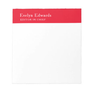 Bloc-note Tendance Moderne Rouge Blanc Minimaliste Simple