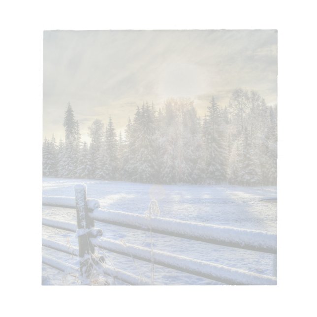 Bloc-note Terrain agricole en hiver Neige au lever du soleil (Devant)