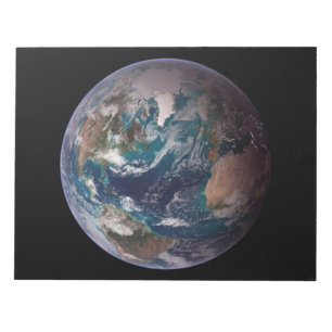 Bloc-note Terre de marbre bleu (hémisphère occidental)