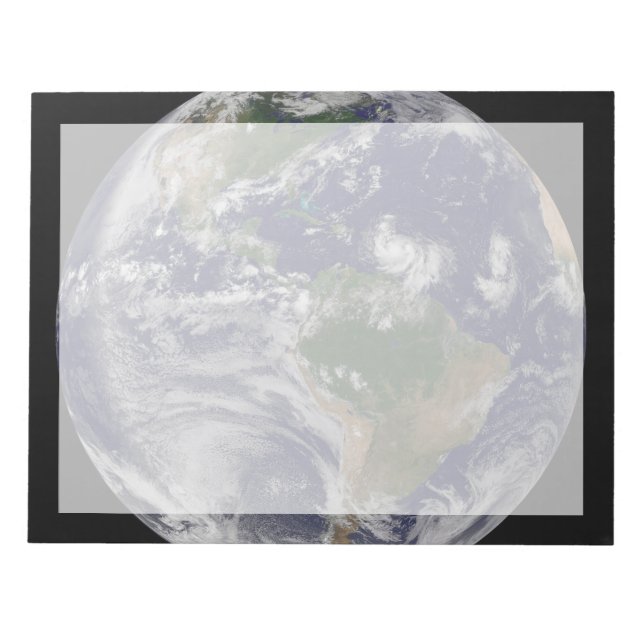 Bloc-note Terre Pleine Avec Tempêtes Tropicales Dans L'Atlan (Devant)