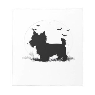 Bloc-note Terrier du Yorkshire Chien � Silhouette de la Lune