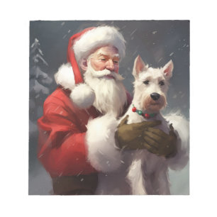 Bloc-note Térrier Fox à poil dur Père Noël Noël Fête