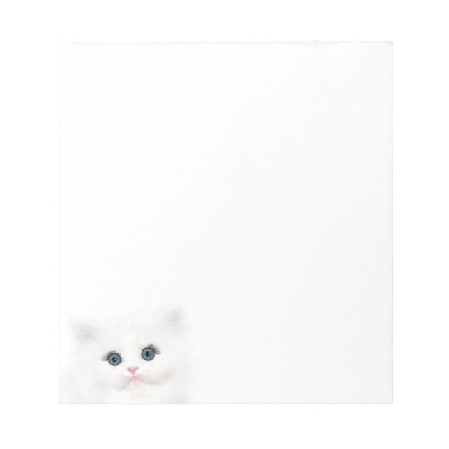Bloc-note Tête de chaton perse blanc (Devant)