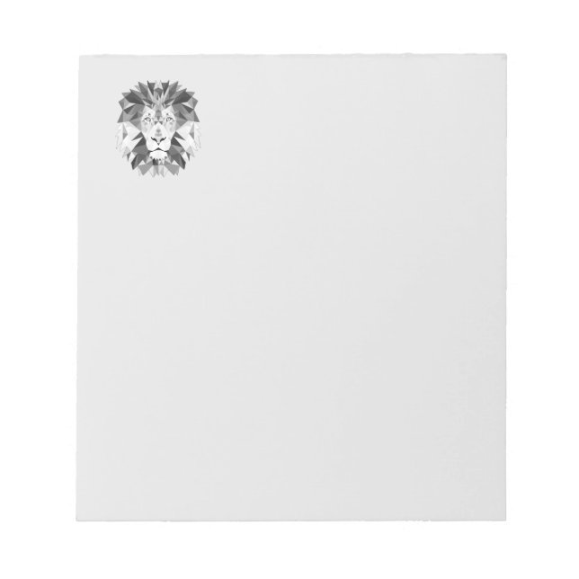 Bloc-note Tête de Lions géométriques argentés (Devant)