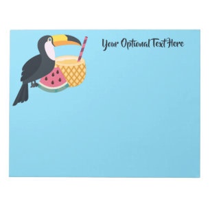 Bloc-note Texte et couleur personnalisés Illustration Toucan