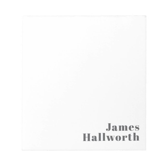 Bloc-note Texte moderne élégant et rétro | Gris (Devant)