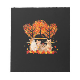 Bloc-note Thanksgiving Maple Cat Heart Shape Tree Leaf