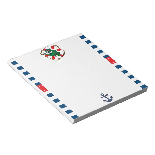 Bloc-note Thème Baby shower de l'alligator marin mignon (Incliné)