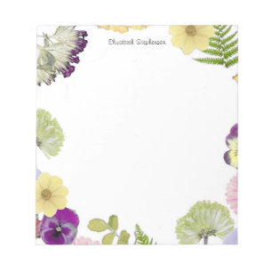 Bloc-note Thème Fleur Sauvage Nom Personnalisé