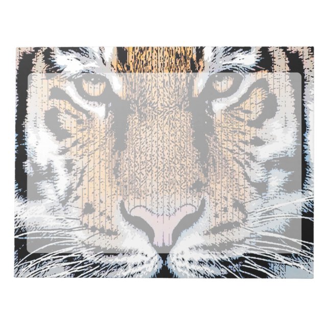 Bloc-note Tiger rayures Portrait dans Graphic Press Style (Devant)