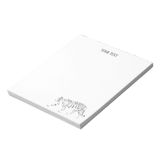 Bloc-note Tigre noir et blanc personnalisé (Tourné)