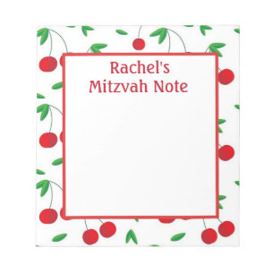 Bloc-note Tisier personnalisé Imprimé Girl's Mitzvah Notes B
