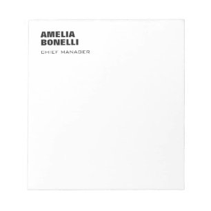Bloc-note Titre de nom professionnel minimaliste moderne gra