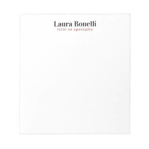Bloc-note Titre de nom simple Moderne Minimaliste Profession
