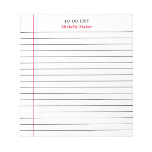 Bloc-note TO DO LIST Plain Minimalist Modern Lined Paper