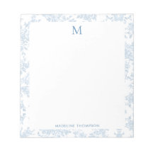 Toile de Botanique Classique Monogramme Bleu Franç