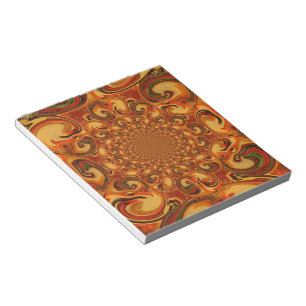 Bloc-note Tons Abstraits orange, marron et vert