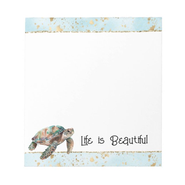 Bloc-note Tortue de mer Gold Dream (Devant)