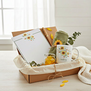 Bloc-note Tournesols aquarelle personnalisés   