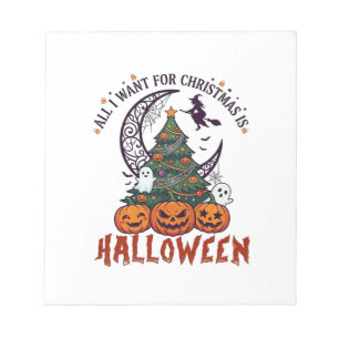 Bloc-note Tout le monde veut Noël Halloween Arbre Citrouille