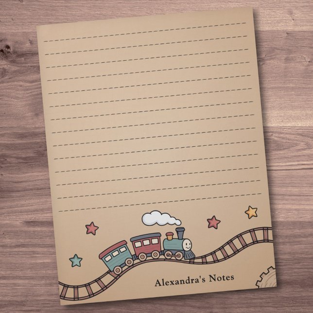 Bloc-note Train en bois (Wooden Train Notepad)