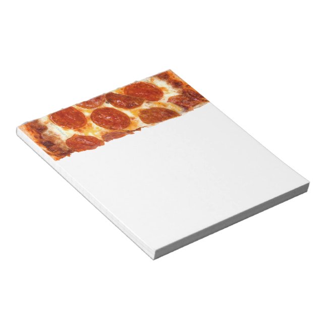 Bloc-note Tranche de pizza pepperoni classique de SlipperyJo (Incliné)