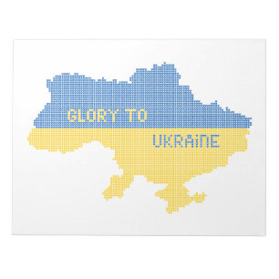 Bloc-note Tricot Ukraine texte de la carte d'Etat Gloire à l