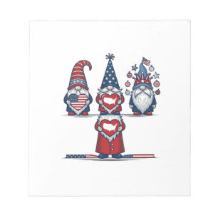 Bloc-note Trio de gnomes patriotiques dessin vectoriel vinta
