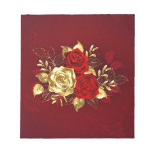 Bloc-note Trois roses en bijoux