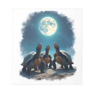 Bloc-note Trois tortues hurle à la lune faune Montagne Tur