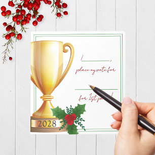 Bloc-note Trophy Holiday Contest Voting Notepad Pack de 40