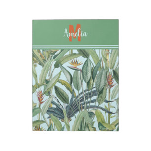 Bloc-note Tropical Jungle Banana Tree Strelitzia Monogramme