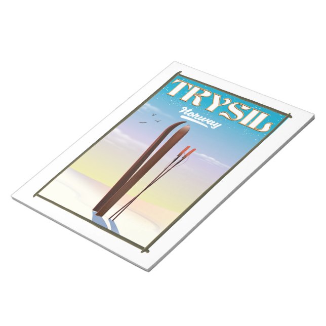 Bloc-note Trysil Norvège, Norvège affiche de voyage ski (Incliné)