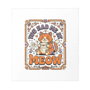 Bloc-note Tu M'as Eu À Miaou Chat Saint-Valentin Amour Vinta