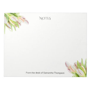 Bloc-note Tulipe, aquarelle, rose et vert,