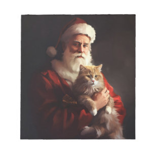 Bloc-note Turc Angora Chat Santa Claus Festif Noël