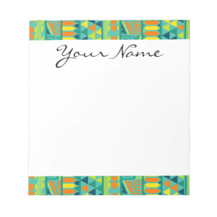 Bloc-note Turquoise coloré Abstrait Aztec Tribal Imprimer M